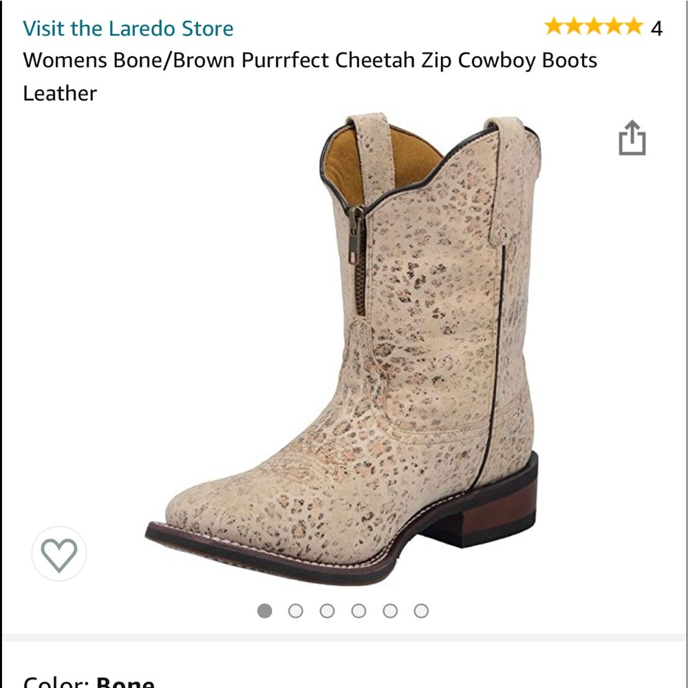 Womens Bone Purrrfect Cheetah Zip Cowboy Boots